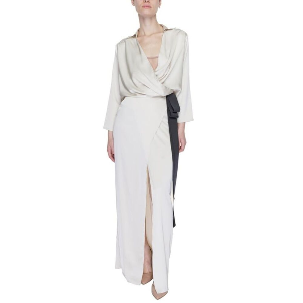 Sandro Ferrone Beige Polyester Long Women's Dress